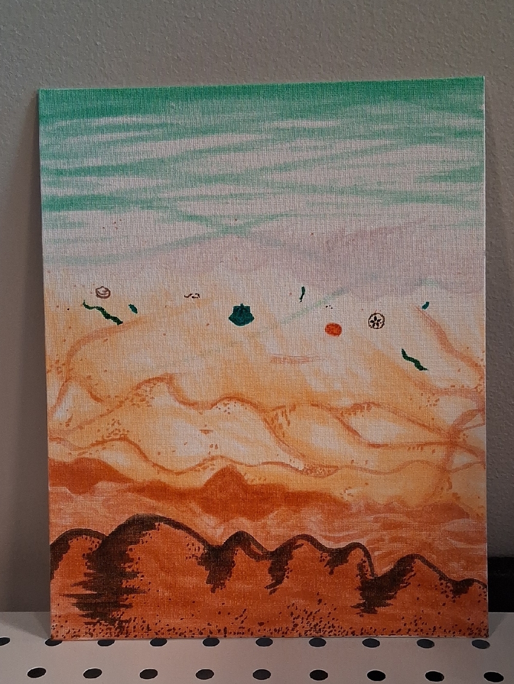 8"x10" Coastal Abstract Canvas Painting Original